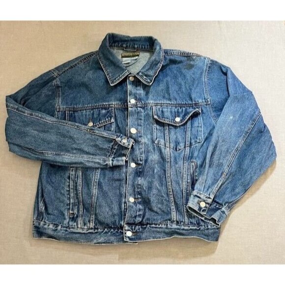 Other - Eagles Ridge American Flag Jacket Adult‎ XL Blue Demin Button Long Sleeve Mens